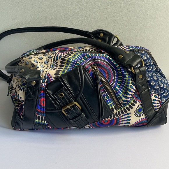 Asymmetrical Purse Multi Patterened Blue Black - Picture 2 of 7